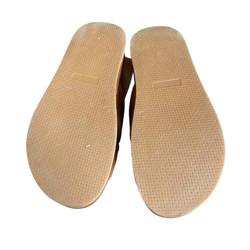 Silent D Pier Tan Leather‎ Platform Slingback Sandals EU 38 Women 7.5-8 Brown